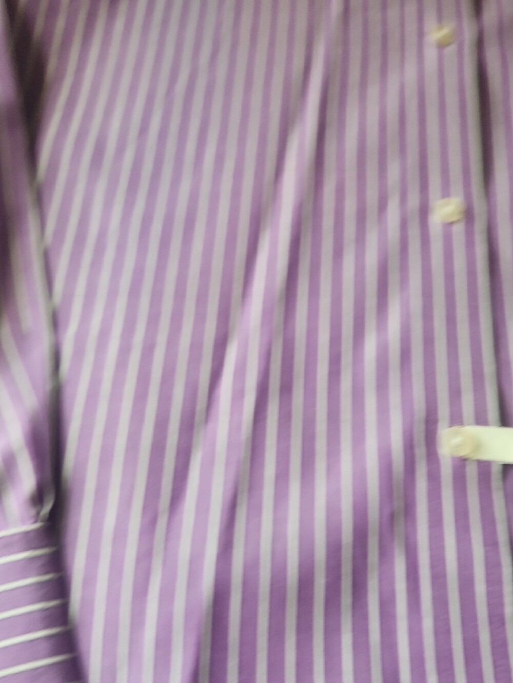 Lauren Ralph Lauren Purple and White Striped Button-Down Shirt - Picture 5 of 12